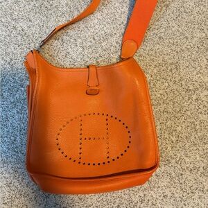 Hermes Evelyne Bag Gen III Clemence PM Orange